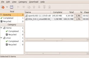 Abbildung 3: Der Download-Manager Uget erlaubt die Kategorisierung von Downloads. Damit lassen sich verschiedene Dringlichkeitsstufen und andere Eigenschaften festlegen.