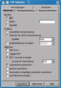 Abbildung 5: Die PDF Import Extension erweitert Open Office um die Fähigkeit, PDFs zu bearbeiten, und exportiert im Hybrid-Format aus PDF und ODT.