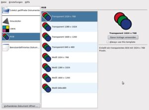Abbildung 2: Das freie Bildbearbeitungsprogramm Krita kennt zahlreiche Farbräume, darunter Graustufen, RGB und CMYK.