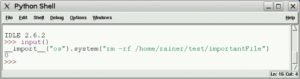 Abbildung 5: Das Evaluieren der Eingabe mittels Input-Kommando ist in Python 3 nicht mehr möglich.