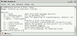 Abbildung 8: Der Codegenerator »2to3« kennt zahlreiche Optionen.