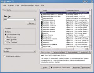 Abbildung 2: Umfangreich: Mit den richtigen Repositories gibt's auch in der Yast-Softwareverwaltung eine stattliche Auswahl an Kiwi-Software.