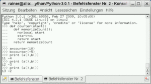 Abbildung 3: Schreibender Zugriff auf den äußeren Scope mit Python 3.*
