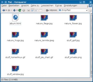 Abbildung 1: Das Python-Dateisystem bildet alle Bilder der ursprünglichen Verzeichnisstruktur flach ab. Die ehemaligen Pfade kodiert es im Namen.