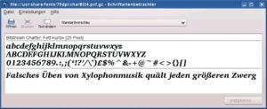 Abbildung 2: Die Bitmap-Schrift „Bitstream Charter“ bringt eigene Versionen für verschiedene Schnitte und Größen mit, zum Beispiel für Fett und Kursiv in Punktgröße 25.