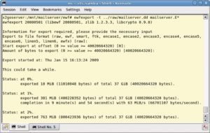 Abbildung 3: Das Open-Source Tool Ewfexport aus dem Libewf-Paket wandelt Images aus dem Expert Witness Format (EWF) in Raw-Images um, die KVM direkt booten kann.