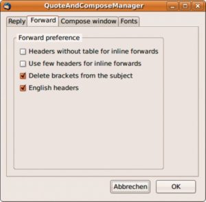 Abbildung 3: Englische Kopfzeilen, vernünftige Betreffzeile: Diese Einstellungen im Quote And Compose Manager machen's möglich.