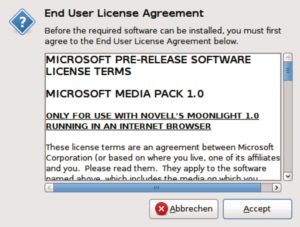 Abbildung 3: Im Rahmen der Silverlight-Allianz bietet Microsoft seine Multimedia-Codecs auch Linux-Nutzern an &ndash; aber nur, wenn sie Moonlight von Novell verwenden.