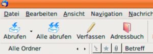 Abbildung 4: Das Addon Get all mails erweitert die Symbolleiste um eine Funktion, die in allen Konten nach neuer Post fischt.