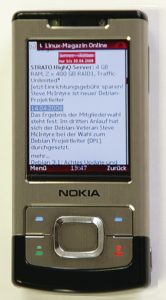 Abbildung 4: Optimierung on the Fly: Opera rechnet gewöhnliche Webseiten selbst auf ein für die mobile Anzeige optimiertes Format um.