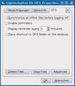 Abbildung 6: Der OFS-Reiter in den Eigenschaften eines Verzeichnisses erlaubt es KDE-Anwendern, alle OFS-Einstellungen für den Ordner zu verändern.