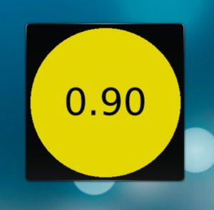 Abbildung 2: Das Beispiel-Plasmoid Loadlight in Aktion. Es indiziert minütlich die Systemauslastung mittels Ampelfarben.