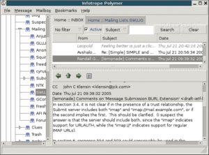Abbildung 2: E-Mail-Client Polymer behrrscht als IMAP-Spezialist »COMPRESS=DEFLATE«.