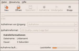Abbildung 2: Der Gnome Sound Recorder gehört zu den ältesten Bestandteilen des Gnome-Desktops. Weil ihm das deutlich anzusehen ist, soll Ersatz her.
