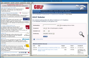 Abbildung 3: Das Vermittelportal Gulp hilft dabei, passende Projektanbieter genauso zu finden (linker Frame) wie aktuell ausgeschriebene Aufträge (rechts).