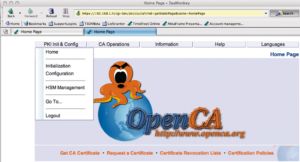 Abbildung 3: Nach der Konfiguration belohnt Open CA Operateure mit einer Web-basierten PKI-Oberfläche.