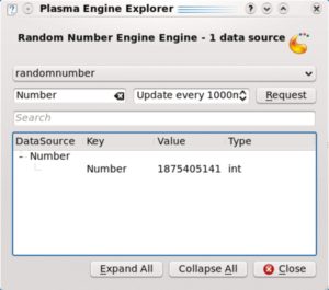 Abbildung 4: Die neue Datenquelle, die eine zufällige Zahl generiert, beweist ihr Können im Data Engine Explorer.