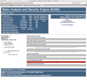Abbildung 4: Das Dashboard der BASE-Engine zeigt eine Übersicht aller bisherigen Logeinträge und Alarme an. Die Web-basierte Software ermöglicht vielfältige Auswertungen und Statistiken.