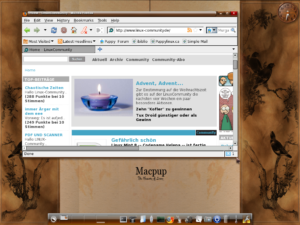 Der Enlightenment-Desktop von Macpup.