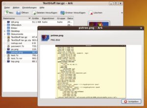 Abbildung 2: Eines der wenigen Highlights des KDE-Archivprogramms - die integrierte Vorschaufunktion für Grafikdateien.