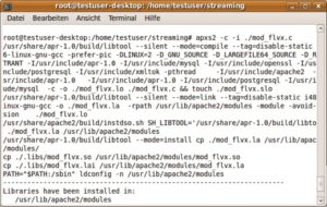 Abbildung 4: Das Apache-Extension-Tool hilft beim Übersetzen und Installieren des FLV-Moduls für den HTTP-Server.
