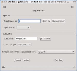 Abbildung 1: Versteht sich von selbst: Das GUI Glog2timeline präsentiert sich als simpler Datenkonverter.