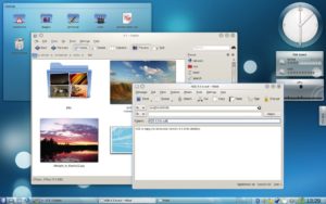 Abbildung 1: Moderner Linux-Desktop mit Widgets und – Fenstern.