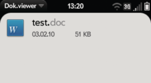 Abbildung 10: Documents to go soll in der kostenfreien Version Windows-Dokumente und PDFs darstellen. Die App sah im Test jedoch nicht das PDF, das neben der Word-Datei auf dem Gerät lag.