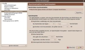 Abbildung 1: Bei der Wahl der Offline-Einstellungen für die einzelnen Mailkonten gibt sich Mozilla Thunderbird flexibel.