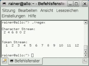 Abbildung 1: Wiederholtes Suchen in einem String, zuerst über die Zeichen, danach über die Wörter.