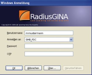 Abbildung 2: Die Windows-Anmeldung an der Samba-Domäne mit dem Client Radius Gina.