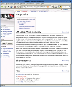 Abbildung 3: Die Linux-magazin Labs sammeln Erfahrungen und Vorschläge von Lesern zur Wensecurity. Von Zeit zu Zeit entstehen daraus Magazinartikel.