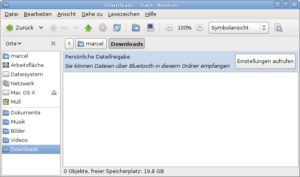 Dateien, die per Bluetooth an den Rechner verschickt werden, speichert Nautilus unter Downloads, wenn Sie die entsprechende Einstellung vornehmen.