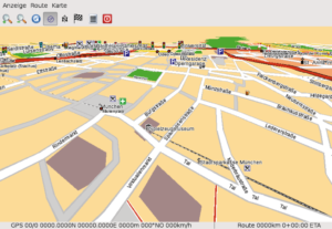 Abbildung 1: Die Open-Source-Routingsoftware beherrscht auch die für viele Navigationsgeräte typische 3D-Darstellung, integriert dabei aber auch zahlreiche Points of Interest von Openstreetmap.