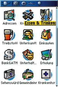 Abbildung 2: Points of Interest lassen sich im »Find«-Menü suchen.