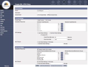 Abbildung 3: Das Web-GUI der Firmware-Version 9, hier beim Erstellen der Regeln für SSL-VPNs.