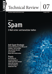 Abbildung 1: Die „Linux Technical Review“ (LTR) zum Thema Spam. Das gebundene Werk kostete in gedruckter Form bis vor Kurzem 87 Euro, Besitzer der DELUG-DVD bekommen es einfach so.