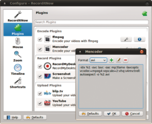Abbildung 2: Record It Now bietet zahlreiche Plugins an. Über das Schraubenschlüssel-Symbol nimmt der Anwender das Feintuning fürs Encoding vor.