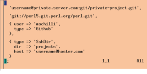 Abbildung 2: Die aus der YAML-Datei »gitmeta.gmf« eingelesenen Daten formen eine Perl-Datenstruktur.