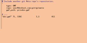 Abbildung 3: Aus einem Gitmeta-Repository lassen sich ohne Weiteres auch noch andere Gitmeta-Repositories referenzieren, sodass auf diese Weise eine hierarchische Struktur entsteht.