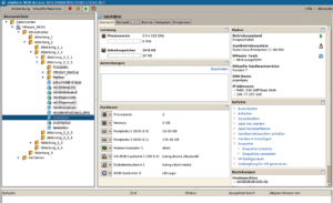 Abbildung 3: Das Web-GUI ist nur ein schwacher, weil nicht vollständiger Ersatz einer Applikation für Linux-Administratoren. Der Funktionsumfang lässt wenig mehr als das Starten und Stoppen der VMs zu.