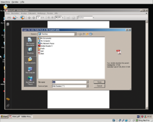 Abbildung 4: Eigentlich auffällig, dass der Adobe Reader beim Öffnen eines PDF eine Datei speichern und sich beenden möchte, aber das mag mancher User noch übersehen.