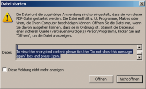 Abbildung 5: Spätestens beim Lesen dieser Warnung sollten aufmerksame Benutzer stutzig werden.
