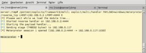 Abbildung 6: Der Multihandler hat eine Verbindung zum kompromittierten Windows-Rechner geöffnet.