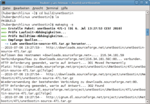 Abbildung 3: Das Arch Build System (ABS) mit dem Tool Makepkg macht das Erstellen eigener Arch-Pakete einfach.