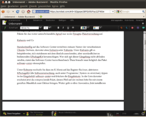 Abbildung 4: Adobe Buzzword wartet mit einigen pfiffigen Bedienkonzepten auf. So zeigt der rechte Scrollbalken beispielsweise die Seitennummern an.