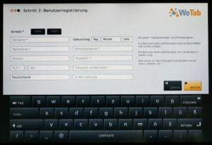 Der gut gemachte Wetab-Einrichtungsassistent beim ersten Start