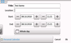 Abbildung 5: Auf dem N900 läuft Kontact Mobile (Komo) bereits. Die Bedienung funktioniert auf Windows Mobile, Maemo und Meego analog.