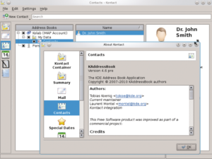 Abbildung 6: Die neueste Developer-Version von Kontact (hier die 4.6 Preview von der DELUG-DVD) integriert erstmals Akonadi vollständig.
