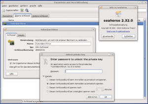 Abbildung 1: Seahorse setzt auf Gnome-Keyring auf und bietet eine Oberfläche für die Verwaltung von GPG- und SSH-Schlüsseln.